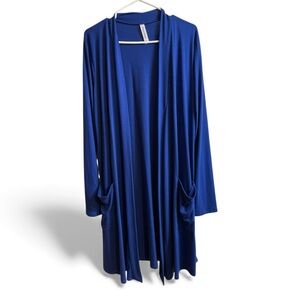 Zenana Premium Long Open-Front Cardigan – Royal Blue – Size XL – NWOT